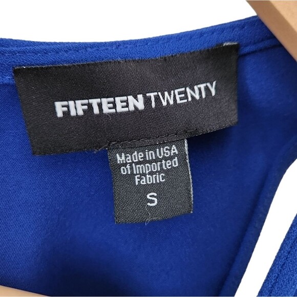 FIFTEEN TWENTY Dress Shift Wrap Blue‎ Sleeveless Short Open Back Flowy S - Picture 7 of 16